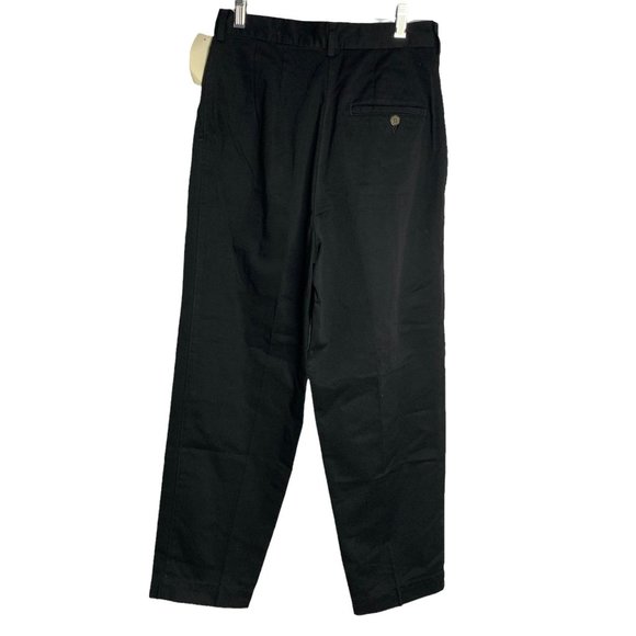 Vintage LL Bean Pleated Front Pants 6P Black Pockets Button Zip Deadstock - Picture 3 of 6